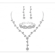 الصين Rhinestone Jewelry Sets for Women Necklace and Earring set with Crystal Bracelet Manufacturer China الصانع