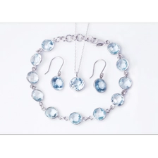الصين S925 Topaz Stone Jewelry Set Manufacturer Necklace Bracelet Earring Jewelry Set Wholesale China الصانع