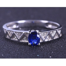 China Sri Lanka 18K White Gold Sapphire Diamonds Ring Manufacturer in China manufacturer