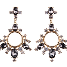 China 2018 European  Exaggerated Crystal Circle Women Drop Earring Elegant Earring Jewelry as Gift for ladies manufacturer