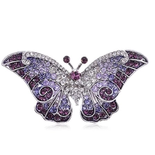 China 2018 Fashion Winged Butterfly  Crystal Rhinestones Brooch Pin Mulit Color  Brooch for girls or Wemen manufacturer