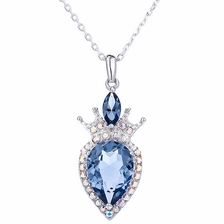 China 2018 Latest Women Jewelry 925 Sterling Silver Necklace Pendant with Bule Gemstone manufacturer