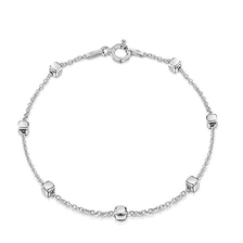 China 925 Sterling Silver 1.4 Singapore Chain Bracelet Size with 4 mm Ball Beads China Factory manufacturer