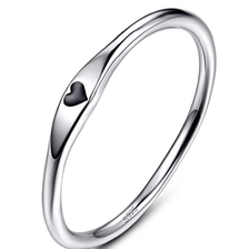 中国 925 Sterling Silver Simple Carve Heart Wedding Promise Ring Factory China 制造商