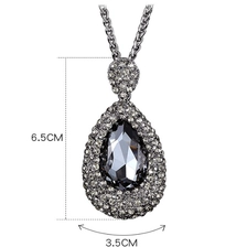 China Cheap Price Zinc Alloy Sweater Chain Necklace with Artificial Crystal Pendant manufacturer