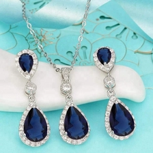 China China Supplier 925 silver zirconia wedding jewelry set for women manufacturer