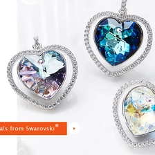 China Custom Crystals Jewelry 925 Sterling Silver Heart Pendant Necklace Supplier Shenzhen fabricante