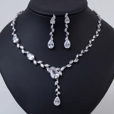 China Fashion AAA CZ Zircon Necklace Earring Jewelry Sets for Women manufacturer