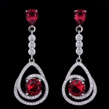 China Fashion Colorful Diamond 925 Pure Sliver Drop Diamond Earring Supplier from China Hersteller
