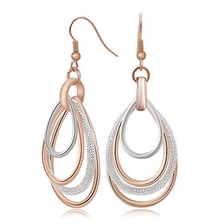 China Kemstone Elegant Rose Gold/Silver Two Tone Multilayer Dangle Earrings Accessory for Woman manufacturer