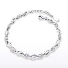 China Korean Style Sterling Silver Diamonds Bracelet Bangle Manufacturer in China manufacturer