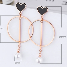 중국 Latest Fashion Jewelry Designs Stainless Steel Pearl Hoop Earring Manufacturer in China 제조업체