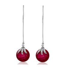 China New Style Blue Sapphire 925 Sterling Silver Dangle Earrings For Women manufacturer