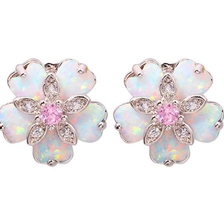 中国 Pink Topaz Zircon Rhodium Plated for Women Jewelry Gemstone Stud Earrings 15mm 制造商