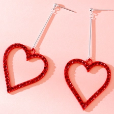 China Red Heart Shape Zinc Alloy 925 Sterling Silver Earrings Manufacturer in China manufacturer