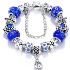 China Silver Plated Brass Heart Bead Pearl Charm Bracelet for Women Original DIY Beads China Jewelry Factory manufacturer