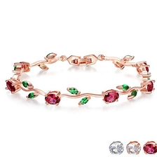 China Wholesale Jewelry Fashion  Bracelet Diamond Bangle Bracelet  Rose Gold  Beautiful Leaves Designed Zircon Crystal Tennis Bracelets Friendly Gift manufacturer