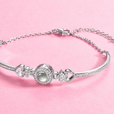 China Woman Bracelet Bangle 20cm Length 925 Sliver Gemstone Bracelet Supplier China manufacturer