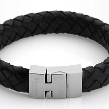 China wholesale custom fashion magnetic clasp handmade genuine mens leather bracelet manufacturer China manufacturer