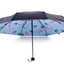 China 3 Faltbarer, sonnendichter Mini-Regenschirm mit Digitaldruck innen Hersteller