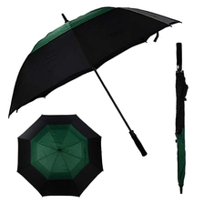 China Good item for advertising durable windproof double caonopy easy open golf umbrella manufacturer