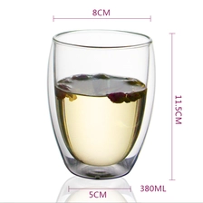 China Double Wall Cups Glass 12oz Insulated Thermal Glasses For Tea, Coffee, Latte, Cappucino, Cafe, Milk manufacturer