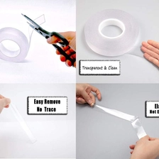 China Doppelseitiger Klebstoff super klar 30mm waschbar wiederverwendbar Kein Rückstand Nano-Wasserpfof-Griffband für Haken, Küche, Badezimmer Hersteller
