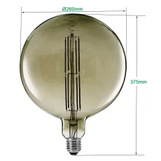 China Bulbos dimmable do diodo emissor de luz do filamento do globo 260mm, bulbos gigantes 12W do filamento do diodo emissor de luz, bulbos do diodo emissor de luz do OEM Edison fornecedor China fabricante