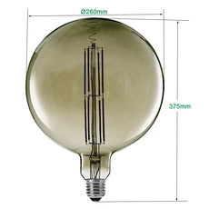 الصين غلوب 260MM خيوط الصمام المصابيح عكس الضوء ، العملاق LED المصابيح الشعيرة 12W ، OEM اديسون المصابيح LED الصين الصانع