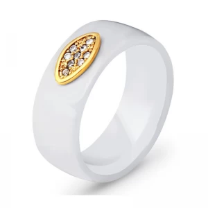 Cina Nuovo anello per occhio in ceramica Anello con zircone con inserto in acciaio inossidabile da donna con personalità semplice e versatile Fornitore all'ingrosso della Cina produttore