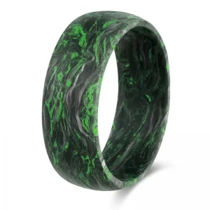 China High-quality Materials Green Burl Forged Carbon Fiber Wedding Ring for Men China Manufacturer manufacturer