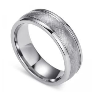 China 8mm Wolfram -Carbid -Ring - Draht gebürstetes Industrie -Ehering | Hypoallergenic Solid Wolfring Ring für Männer & Frauen (Größen 5-16) | Großhandel Hersteller direkt Hersteller