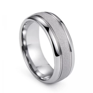 China Sandstrahlter Finish | 8mm Comfort Fit Ehering für Männer & Frauen | Hypoallergener, kratzfestem Wolfram-Carbid-Ring (Größen 6-14) | Großhandel verfügbar Hersteller