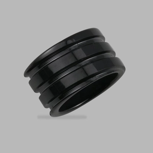 China OEM/ODM Custom Men's Wedding Band 10mm  Ceramic Ring with Grooved Design for Wholesale manufacturer