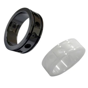 China Galaxy-Inspired Interlocking Ceramic Zirconia Ring Set | Direct Factory & Bulk Supply manufacturer