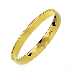 China 6mm Diamond-Facetted Electroplated Tungsten Bracelet Tungsten Bangle for Wholesale manufacturer