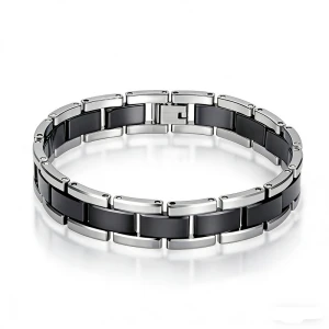 China Direct Manufacturer Supply: Durable Black Vacuum-Plated Tungsten Couple Bracelets for Wholesale manufacturer