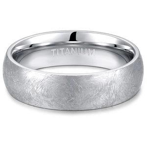 porcelana Anillo de titanio puro de plata cepillada al azar | Banda lisa arenada | 2/4/6/8 mm o ancho personalizado | Joyería de titanio hipoalergénica unisex | Anillo de pareja OEM fabricante