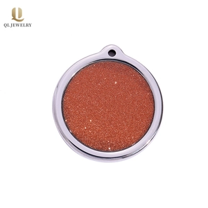 China Newest and Simple Men's Tungsten Carbide Circle Pendant with Orange Sandstone Men's Tungsten Necklace Pendant China Manufacturer manufacturer