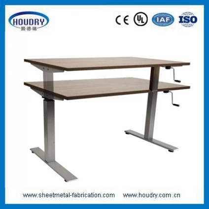 Çin Cleaner safer adjustable hand crank standing desk with steel handle üretici firma