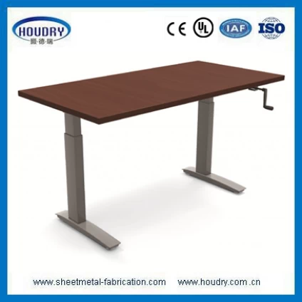 Çin Furniture hand crank adjustable tanding and sitting crank desk üretici firma