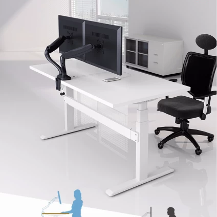 Chine Sit to Stand Office Electric Standing Computer Desk for USA market fabricant