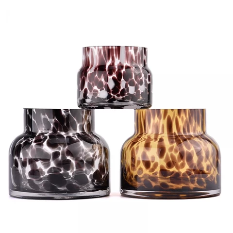 China hand made colored melted glass candle jars manufacturer