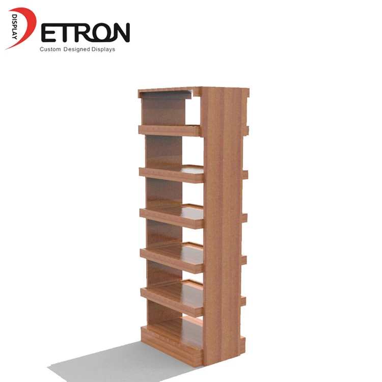 China 5 Tiers flooring wooden bread display shelves for retail shop manufacturer