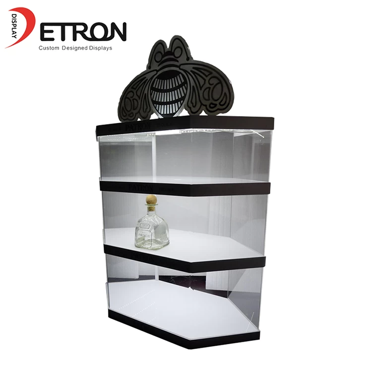 China China factory customized clear acrylic wine bottle glorifier display case cabinet with light manufacturer