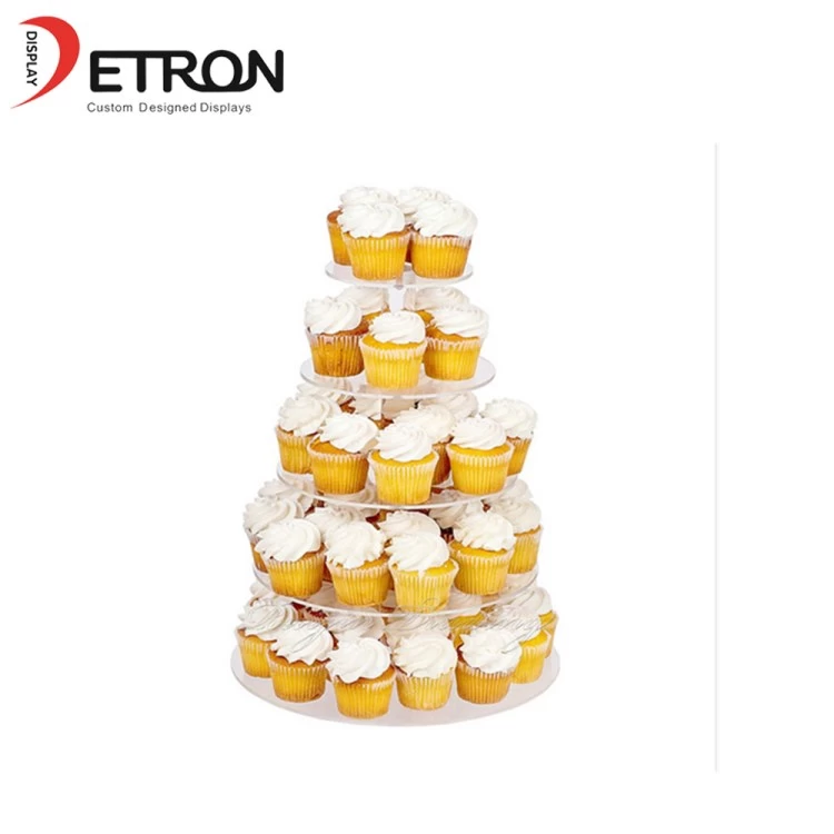 porcelana China hizo el soporte de exhibición de la torta del cuadrado del soporte de exhibición de la torta del cuadrado claro de 4 gradas fabricante