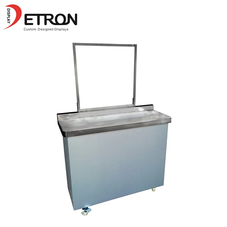 China China manufacturer supermarket customized stainless steel metal display promotional table manufacturer