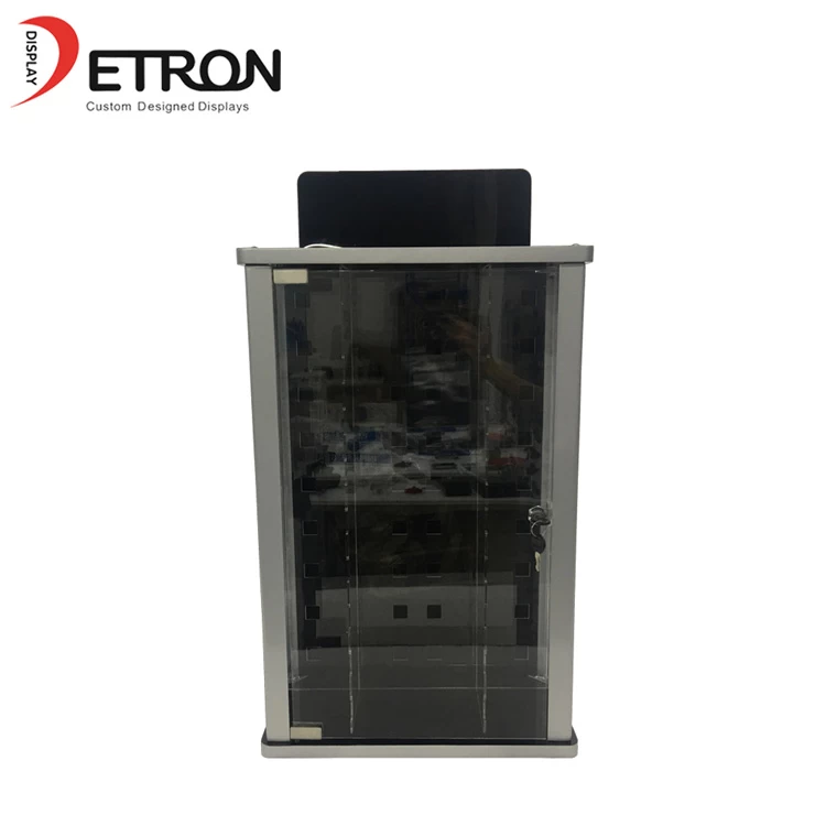 China Countertop metal display cabinet for sunglasses with acrylic door manufacturer