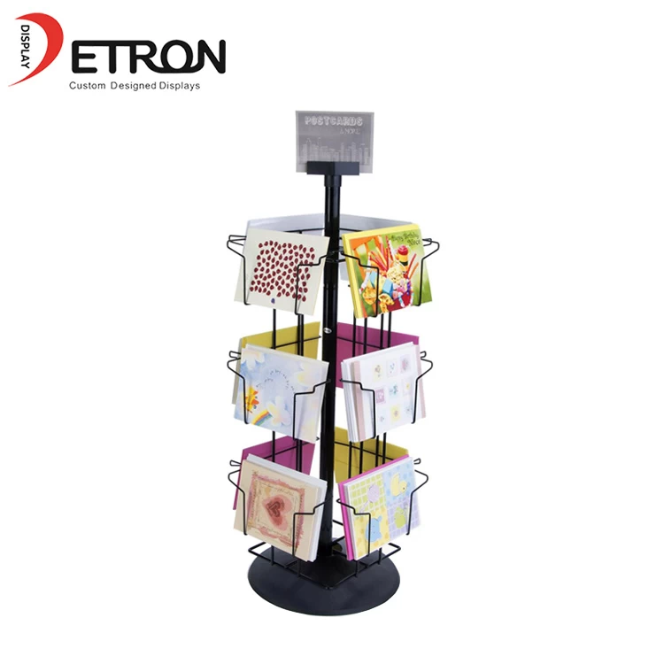 China Countertop metal wire rotating postcard display rack for shop manufacturer