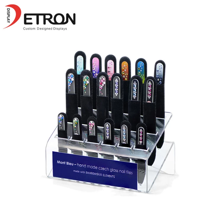China Customize acrylic material store countertop wall mounted and floor stand Nail polish display rack manufacturer